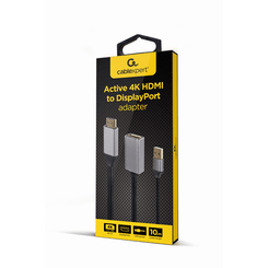 ADAPTADOR GEMBIRD  ACTIVO 4K HDMI MACHO A DISPLAYPORT HEMBRA NEGRO
