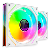 Miniatura 1 de KIT 2xVENTILADOR INTERNO ARGB MARS GAMING MF3DPROX2 BLANCO 120mm ARGB 360º PWM