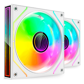 KIT 2xVENTILADOR INTERNO ARGB MARS GAMING MF3DPROX2 BLANCO 120mm ARGB 360º PWM