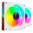 KIT 2xVENTILADOR INTERNO ARGB MARS GAMING MF3DPROX2 BLANCO 120mm ARGB 360º PWM