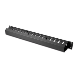 Cable Management Cage 1U  detachable rear plate  color black (RAL 9005)
