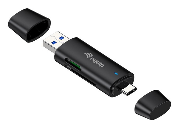 CARD READER EXTERNO EQUIP USB 3.2 DOBLE CONEXION USB-A & USB-C SD TF