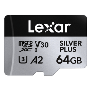 LEXAR-64GB-LEXAR-HIGH-PERFORMANCE-SILVER-PLUS-MICROSDXC-UHS-I-UP-TO-205MB-S-READ-100MB-S-WRITE-C10-A2-V30-U3-WITH-ADAPTER