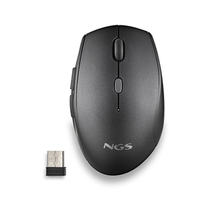 MOUSE-NGS-WIRELESS-ERGO-BEE-BLACK-CON-TECLAS-SILENCIOSAS-NEGRO