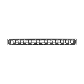PATCH-PANEL-LANBERG-24PUERTOS-1U-RACK-19-ESCALONADO-ORGANIZADOR-MOD-KEYSTONE-BK