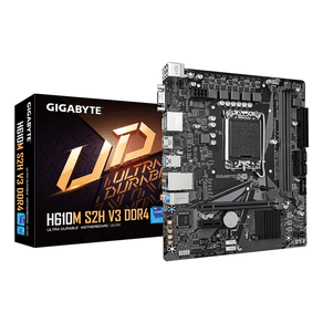 Placa Intel  GIGABYTE H610M S2H V3 DDR4 Placa base - Compatible con procesadores Intel Core 14th CPUs, 4+1+1 Hybrid Digital VRM, up to 3200MHz DDR4, 1xPCIe 3.0 M.2, GbE LAN , USB 3.2 Gen 1 LGA 1700