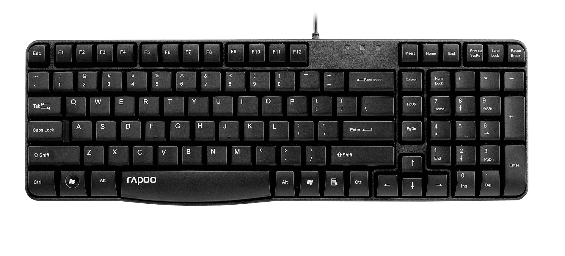 TECLADO RAPOO USB N2400 PORTUGUES RESISTENTE A SALPICADURAS MEMBRANA SELLADA