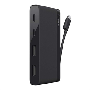 MINIHUB-USB-C-BELKIN-F4U090BTBLK-4-PUERTOS--2-USB-C-2-USB-A--COLOR-NEGRO