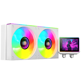 SISTEMA DE REFRIGERACION LIQUIDA MARS GAMING MLVISIONII240W BLANCO 2x120mm ARGB TPD 500W PANTALLA