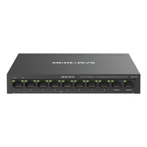 SWITCH-POE--NO-GESTIONABLE-MERCUSYS-MS110CP-10P-8xRJ45-100Mbps-PoE--2xGbps-65W-250m