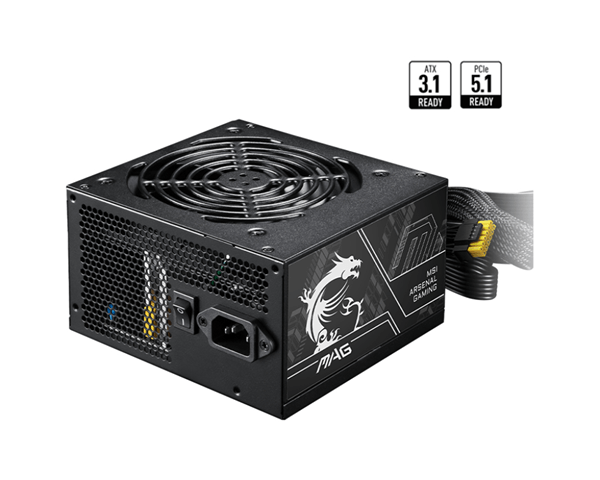 Fuente Alimentación 750W MSI MAG A750BN PCIE5 II 80 PLUS Bronze Non-Modular Negro