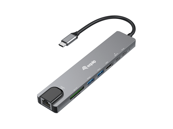 DOCKING USB-C EQUIP 133497 A 1xHDMI 4K 2xUSB-A 3.2 5Gbps 1xTF 1xMicroSD 1xUSB-C PD 100W 1xRJ45