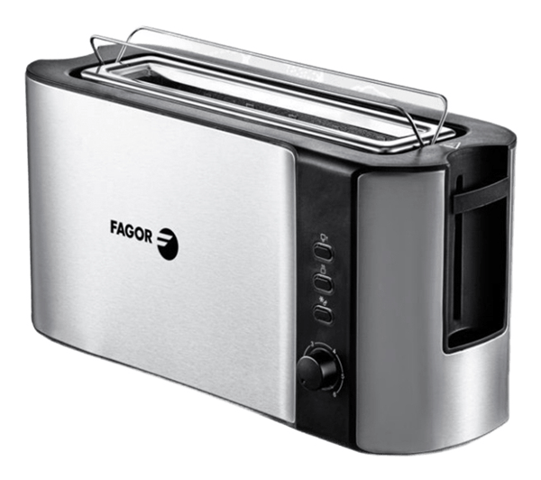 Fagor Bigtoast Steel 6 2 rebanada s 1000 W Negro Acero inoxidable