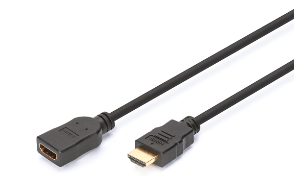 Cable alargador HDMI de alta velocidad tipo A M/F 5.0m w/Ethernet Full HD 60p dorado negro