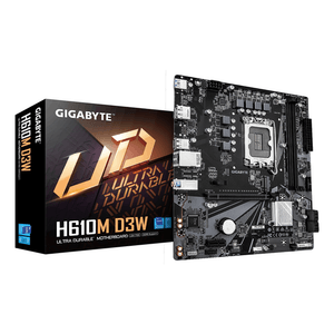 GIGABYTE-Intel--H610M-D3W-Placa-Base---Compatible-con-procesadores-Intel-Core-de-14ª-generacion-VRM-de-5-1-1-fases-hasta-5600MHz-DDR5-1xPCIe-3.0-M.2-LAN-1GbE-USB-3.2-Gen-1-LGA-1700