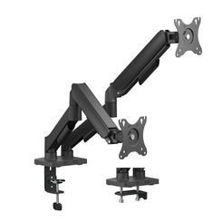 AISENS Soporte de Mesa Eco Contrapeso Giratorio e Inclinable para Monitor TV 9KG  3 Pivotes  2 Brazos  de 17  32   Negro