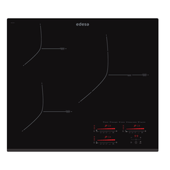 VITROCERAMICA INDUCCION EDESA EIMS-6330 B BK 3 ZONAS COCCION ANCHO 60 CM
