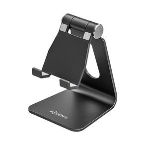 AISENS-Soporte-De-Sobremesa-Tamaño-M-Ajustable--1-Pivote--Para-Movil---Tablet-Negro