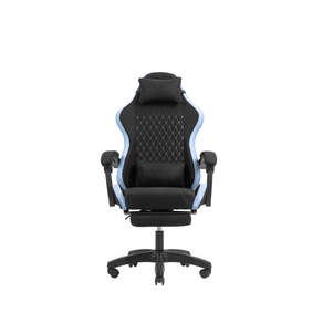 SILLA-GAMER-MARS-GAMING-MGCXFGRBL-NEGRA-Y-AZUL-RECLINABLE-REPOSABRAZOS-AJUSTABLE-REPOSAPIES-COJINES