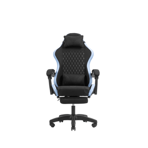 SILLA-GAMER-MARS-GAMING-MGCXFGRBL-NEGRA-Y-AZUL-RECLINABLE-REPOSABRAZOS-AJUSTABLE-REPOSAPIES-COJINES