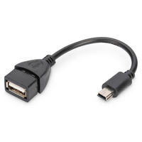 Miniatura 1 de USB 2.0 adapter cable  OTG  type mini B - A M/F  0.2m  USB 2.0 conform  bl
