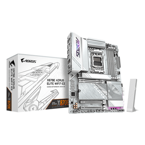 Placa-AMD--GIGABYTE-X870E-AORUS-ELITE-WIFI7-ICE-Placa-base---Soporta-procesadores-AMD-Ryzen-9000-VRM-digital-de-16-2-2-fases-hasta-8200-MHz-DDR5--O.C.--3x-PCIe-5.0---1x-PCIe-4.0-Wi-Fi-7-LAN-2.5-GbE-USB-4-Socket-AM5