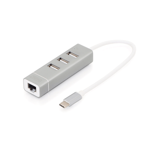 DIGITUS-3P-USB-2.0-HUB---FAST-ETHERNET-LAN-ADAPTOR-TYPE--C