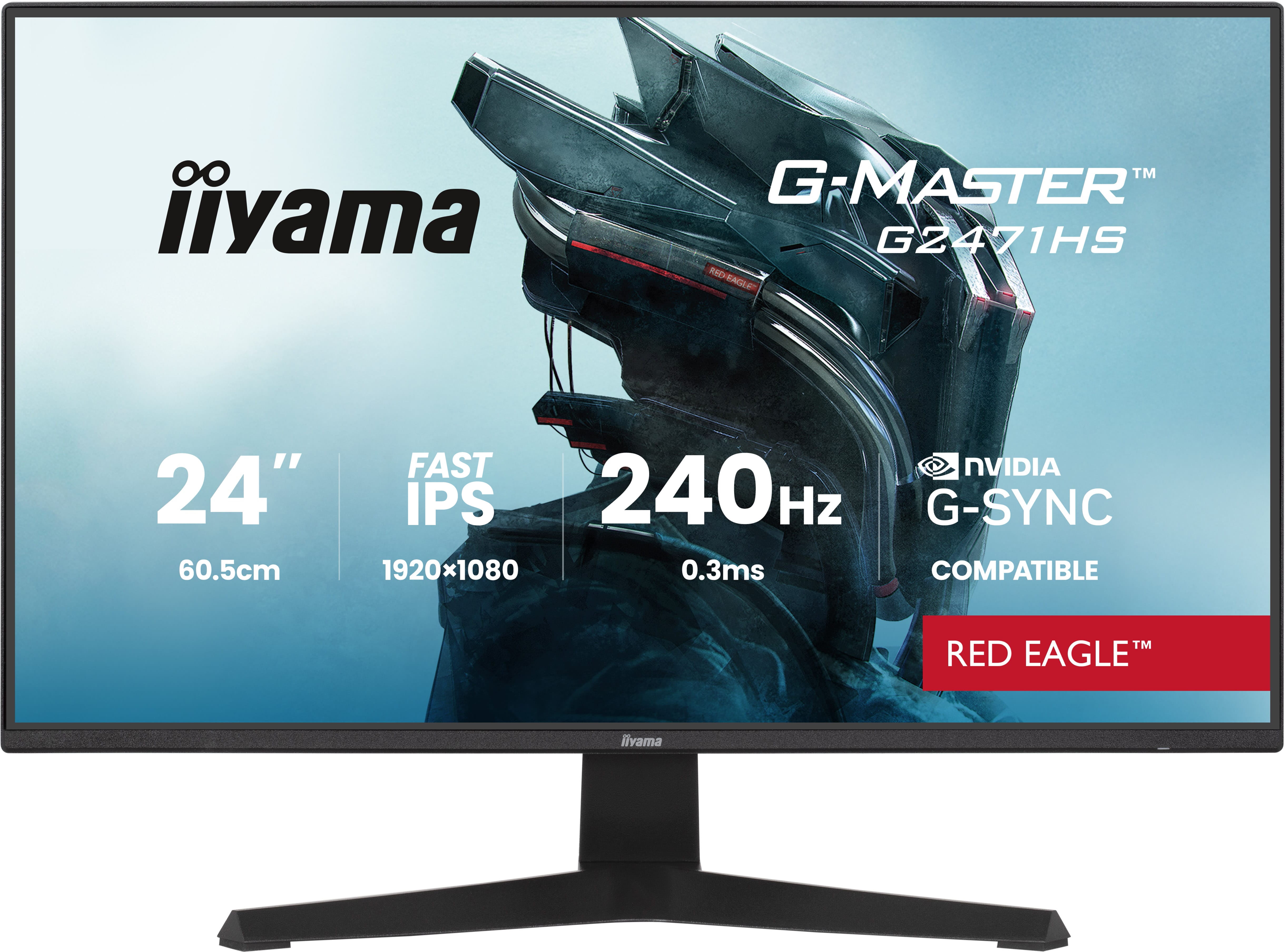 MONITOR IIYAMA 24 PULGADAS RESOLUCION FULL HD (1920X1080), PANEL IPS, 0,8 MS (MPRT), 165 HZ, BRILLO 250, CONTRASTE 1100:1, HDMI, DISPLAYPORT, USB HUB,