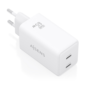 AISENS-Cargador-GaN-65W--2xUSB-C-PD3-0-QC4-0--Blanco