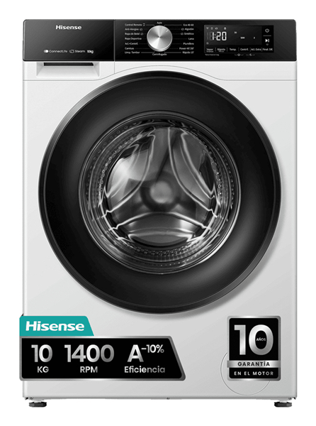 LAVADORA CARGA FRONTAL HISENSE WF3S1043BW1 10 KG 1400 RPM A BLANCO