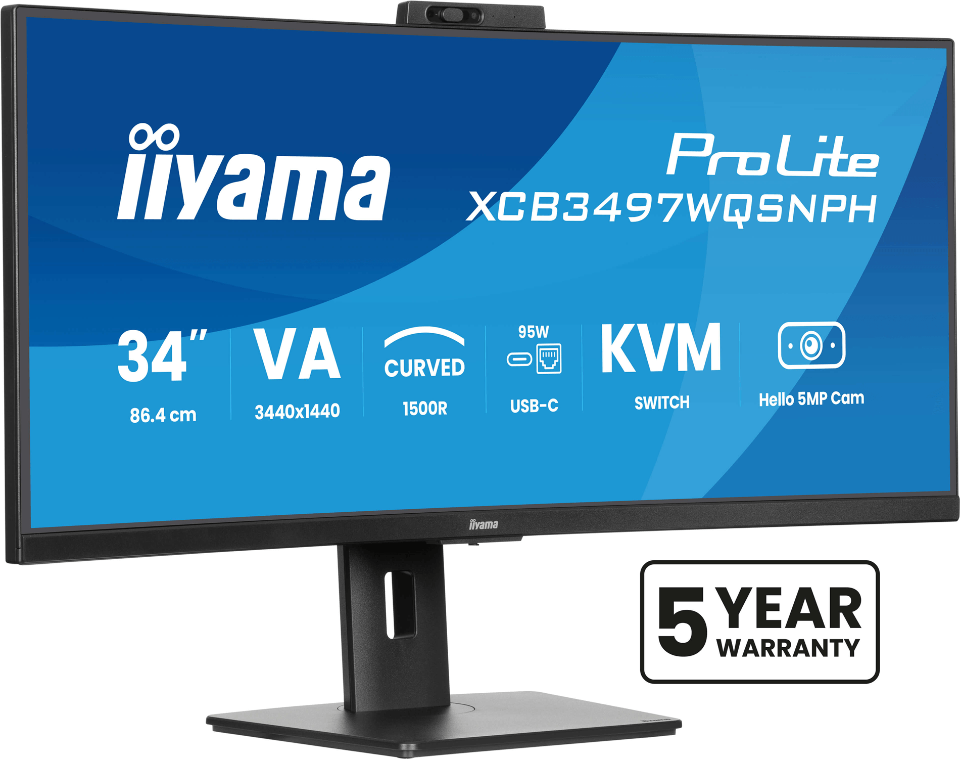 IIYAMA XCB3497WQSNPH-B1 ProLite 34" LED VA UltraWide Quad HD HDMI Altavoces