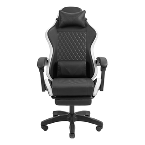 SILLA-GAMER-MARS-GAMING-MGCXBBL-NEGRA-Y-BLANCA-RECLINABLE-REPOSABRAZOS-AJUSTABLE-REPOSAPIES-COJINES