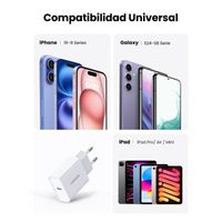 Miniatura 8 de CARGADOR PARED USB C 20W IPHONE / IPAD/ GALAXY CARGA RAPIDA BLANCO
