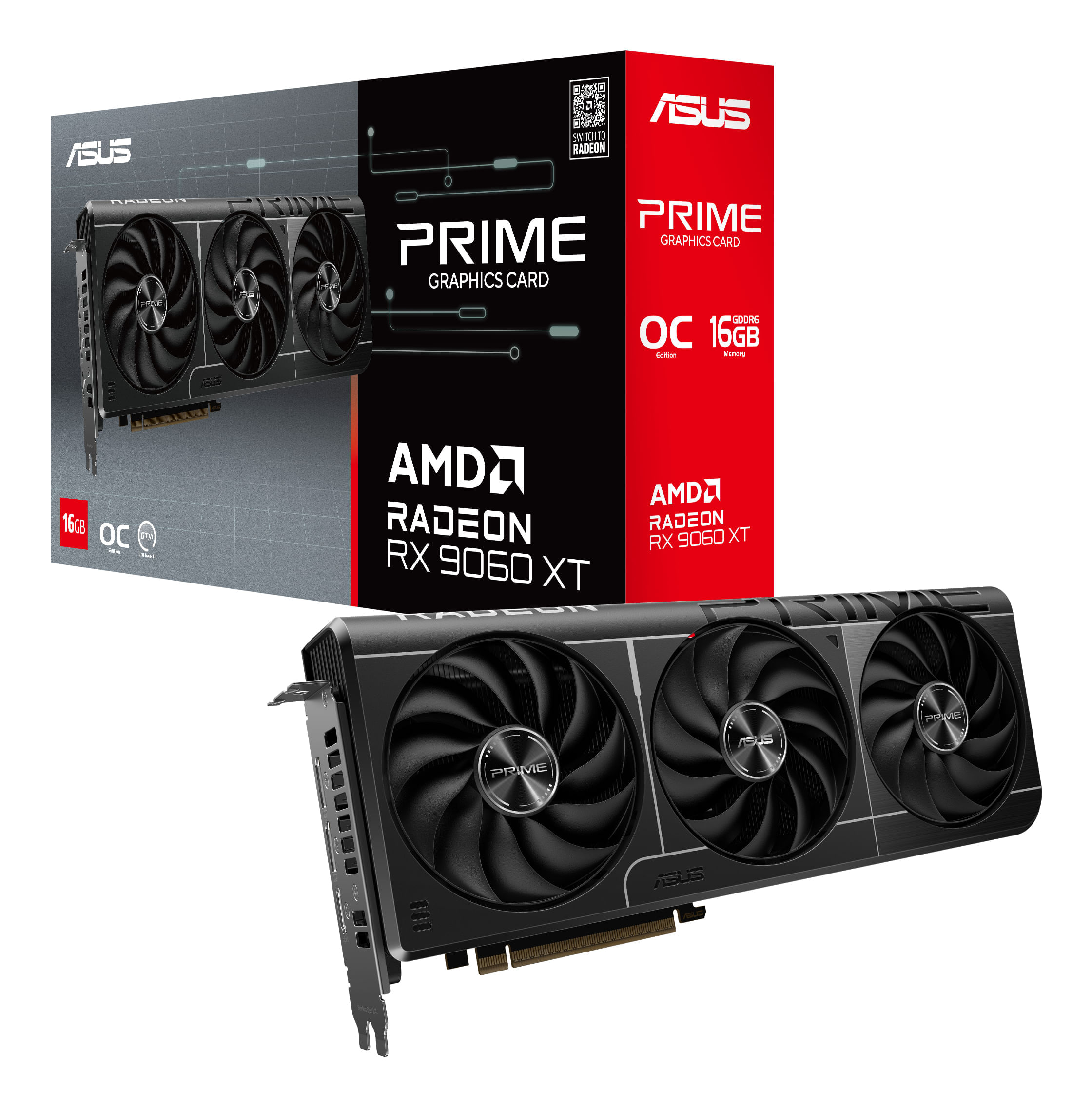 ASUS Radeon RX 9060 XT Prime OC 16GB GDDR6 FSR 4