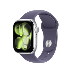 Apple Watch Series 11 GPS + Cellular 42mm Silver Aluminium Case with Purple Fog Sport Band - M/L