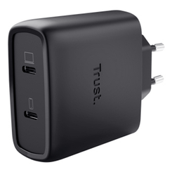 CARGADOR USB GAN TRUST MAXO 65W 2xUSB-C INCLUYE CABLE USB-C 2m COLOR NEGRO