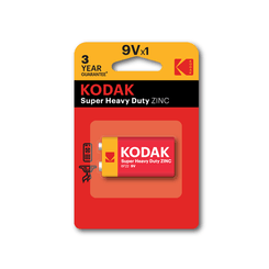 PILAS 9V KODAK EXTRA HEAVY DUTY ZINC 9V 1 UNIDAD 250 mAh 1.5V (ecotasas incluidas)