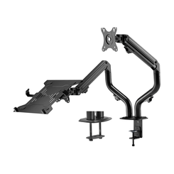 AISENS Soporte de Mesa Contrapeso Giratorio e Inclinable para Portatil y Monitor TV 8Kg de 17 32  Negro