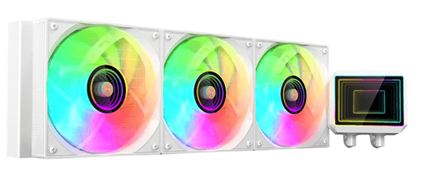 SISTEMA DE REFRIGERACION LIQUIDA MARS GAMING ML-TWO360W 3x120mm ARGB 600W TDP COLOR BLANCO