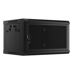 ARMARIO LANBERG MURAL RACK 19" 6U 600X450 FLAT PACK NEGRO PUERTA MALLA