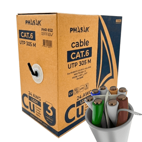 Phasak-PHR-652-cable-de-red-Gris-305-m-Cat6-U-UTP--UTP