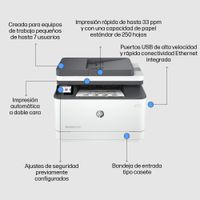 Miniatura 5 de HP LaserJet LaserJet Pro 3102fdn Multifunction Blanco y negro Impresora, Solo Ethernet; Fotocopiadora, escáner  Laser Dúplex