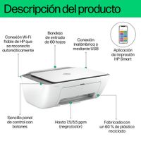 Miniatura 6 de HP DeskJet Multifunción A4Thermal Inkjet Dúplex DeskJet 2820e Inalámbrico All-in-One Color Impresora, Instant Ink; Fotocopiadora, escáner