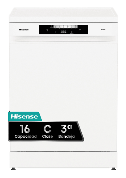 LAVAVAJILLAS 60 CM HISENSE HS643C90W C 16 CUBIERTOS BLANCO