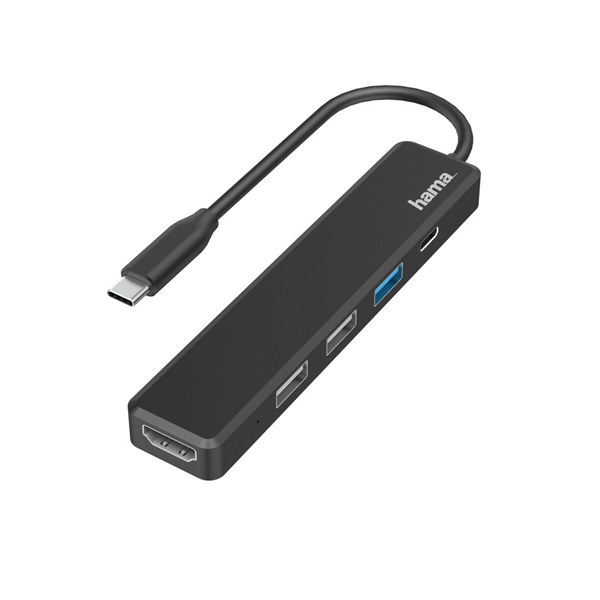 Hama Multipuerto USB-C, 5 Puertos (3 x USB-A+ USB-C + HDMI), 5Gbps