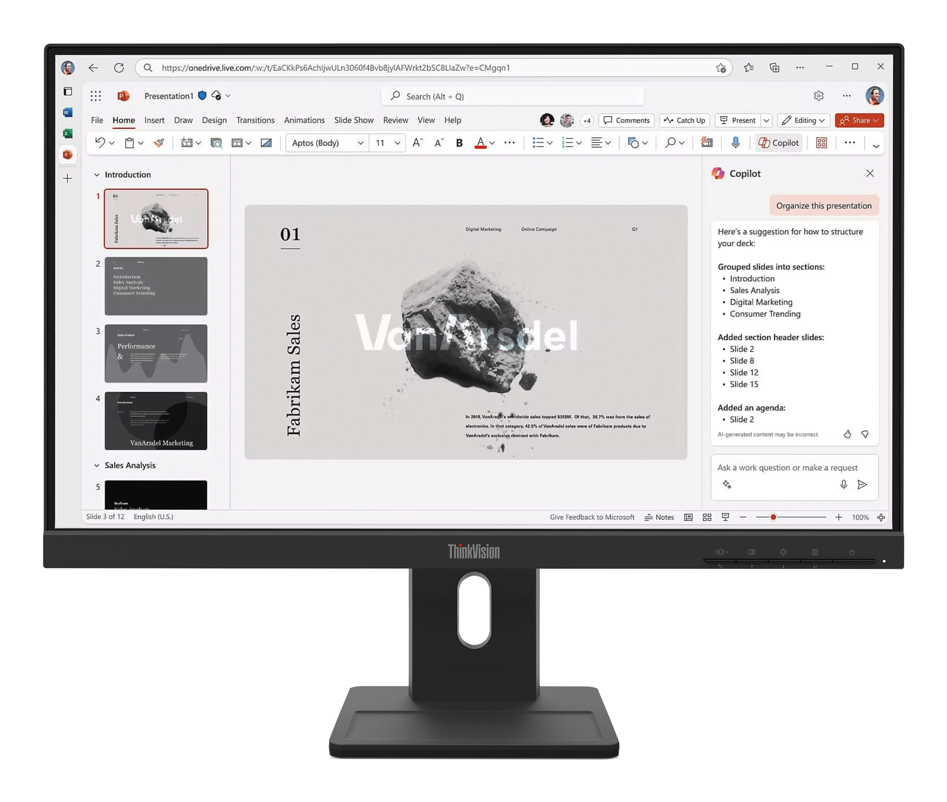 LENOVO ThinkVision E22-40 Monitor ThinkVision 21.5" LCD IPS Full HD HDMI VGA Altavoces