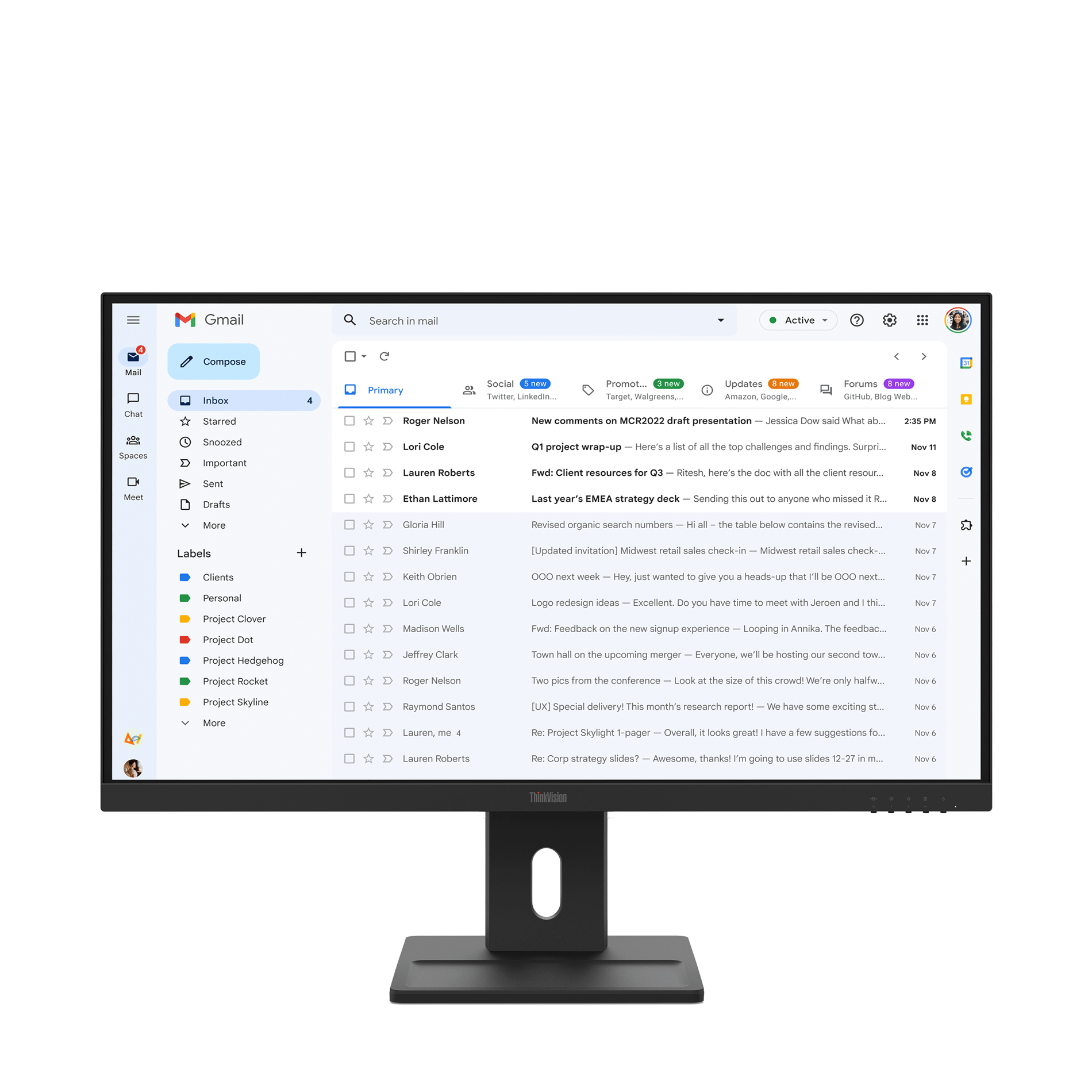 LENOVO ThinkVision E27-40 Monitor ThinkVision 27" LCD IPS Full HD HDMI VGA Altavoces