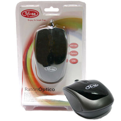 mouse optico usb 3free mcn301 color negro