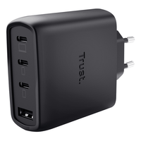 Miniatura 1 de CARGADOR USB GAN TRUST MAXO 65W 3xUSB-C PD 1xUSB-A INCLUYE CABLE USB-C 2M NEGRO