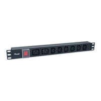 Miniatura 1 de REGLETA ALIMENTACION ALUMINIO RACK 19" 1U 6 TOMAS IEC C13 + 2 TOMAS IEC C19 CON INTERRUPTOR